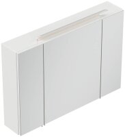POSSEIK Spiegel mit Beleuchtung 90 weiß glanz 90,0 x 17,0 x 62,0 cm