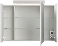 POSSEIK Spiegel mit Beleuchtung 90 weiß glanz 90,0 x 17,0 x 62,0 cm