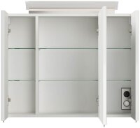 POSSEIK Spiegel mit Beleuchtung 80 weiß glanz 80,0 x 17,0 x 62,0 cm