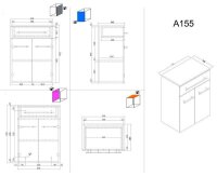 POSSEIK Bad-Hängeschrank LEVANA XL grafit 53,0 x...