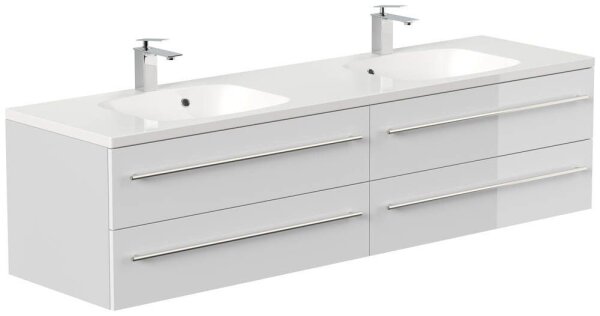 POSSEIK Waschbecken mit Unterschrank GEANT 180 weiß glanz 180,0 x 49,6 x 44,0 cm