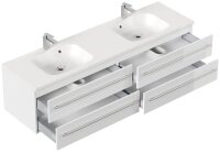 POSSEIK Waschbecken mit Unterschrank GEANT 180 weiß glanz 180,0 x 49,6 x 44,0 cm