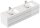 POSSEIK Waschbecken mit Unterschrank GEANT 180 weiß glanz 180,0 x 49,6 x 44,0 cm