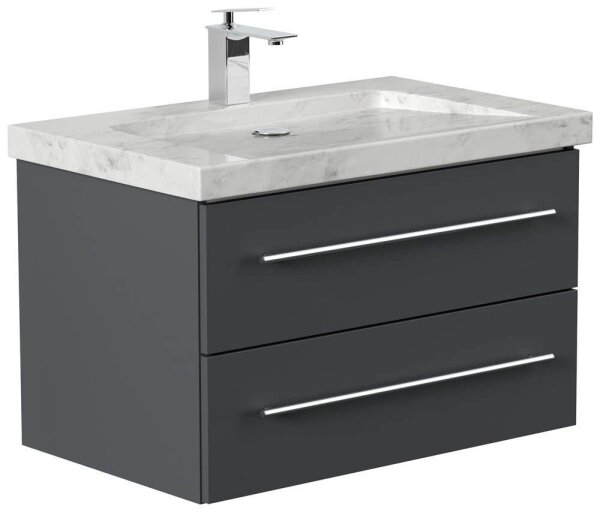 POSSEIK Waschbecken mit Unterschrank WHITE YAMO 75 grafit 75,0 x 45,0 x 50,0 cm