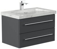 POSSEIK Waschbecken mit Unterschrank WHITE YAMO 75 grafit...