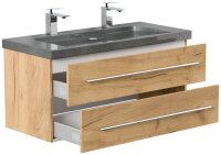 POSSEIK Waschbecken mit Unterschrank YAMO 100 eiche gold 100,0 x 45,0 x 50,0 cm