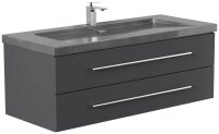 POSSEIK Waschbecken mit Unterschrank YAMO 130 grafit...