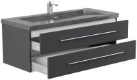 POSSEIK Waschbecken mit Unterschrank YAMO 130 grafit 130,0 x 45,0 x 50,0 cm
