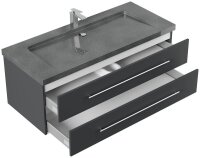 POSSEIK Waschbecken mit Unterschrank YAMO 130 grafit 130,0 x 45,0 x 50,0 cm