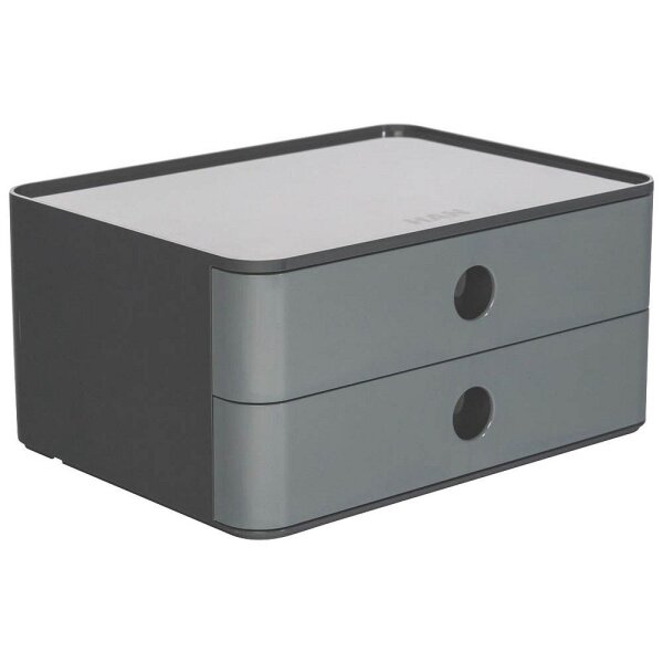 HAN Schubladenbox Smart Box ALLISON  granite grey 1120-19D, DIN A5 mit 2 Schubladen, 1 St.