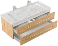 POSSEIK Waschbecken mit Unterschrank WHITE YAMO 130 eiche gold 130,0 x 55,0 x 50,0 cm