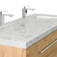 POSSEIK Waschbecken mit Unterschrank WHITE YAMO 130 eiche gold 130,0 x 55,0 x 50,0 cm