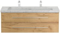 POSSEIK Waschbecken mit Unterschrank WHITE YAMO 130 eiche gold 130,0 x 55,0 x 50,0 cm