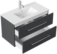 POSSEIK Waschbecken mit Unterschrank HOMELINE 90 grafit 91,0 x 46,5 x 55,8 cm