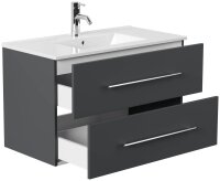 POSSEIK Waschbecken mit Unterschrank HOMELINE 90 grafit 91,0 x 46,5 x 55,8 cm
