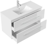 POSSEIK Waschbecken mit Unterschrank HOMELINE 100 weiß glanz 101,0 x 47,0 x 57,8 cm