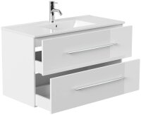 POSSEIK Waschbecken mit Unterschrank HOMELINE 100 weiß glanz 101,0 x 47,0 x 57,8 cm