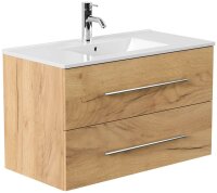 POSSEIK Waschbecken mit Unterschrank HOMELINE 90 eiche...