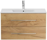 POSSEIK Waschbecken mit Unterschrank HOMELINE 90 eiche gold 91,0 x 46,5 x 55,8 cm