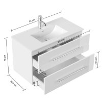 POSSEIK Waschbecken mit Unterschrank HOMELINE 90 eiche gold 91,0 x 46,5 x 55,8 cm