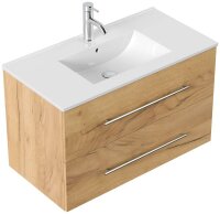 POSSEIK Waschbecken mit Unterschrank HOMELINE 90 eiche gold 91,0 x 46,5 x 55,8 cm