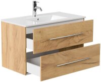 POSSEIK Waschbecken mit Unterschrank HOMELINE 90 eiche gold 91,0 x 46,5 x 55,8 cm