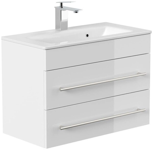 POSSEIK Waschbecken mit Unterschrank PORTUS SLIMLINE 700 weiß glanz 70,0 x 36,0 x 49,6 cm