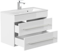 POSSEIK Waschbecken mit Unterschrank PORTUS SLIMLINE 700 weiß glanz 70,0 x 36,0 x 49,6 cm