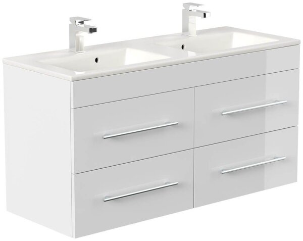POSSEIK Waschbecken mit Unterschrank HOMELINE 120 weiß glanz 120,0 x 46,0 x 61,8 cm