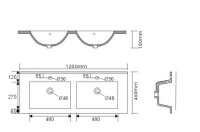 POSSEIK Waschbecken mit Unterschrank HOMELINE 120 weiß glanz 120,0 x 46,0 x 61,8 cm