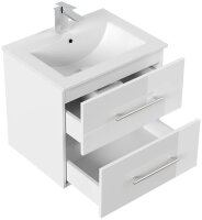 POSSEIK Waschbecken mit Unterschrank HOMELINE 60 weiß glanz 61,5 x 46,5 x 56,0 cm