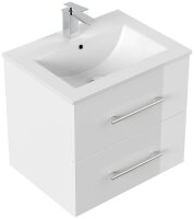 POSSEIK Waschbecken mit Unterschrank HOMELINE 60 weiß glanz 61,5 x 46,5 x 56,0 cm