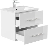 POSSEIK Waschbecken mit Unterschrank HOMELINE 60 weiß glanz 61,5 x 46,5 x 56,0 cm