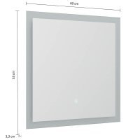 POSSEIK Spiegel mit Beleuchtung weiß 60,0 x 3,2 x 53,0 cm
