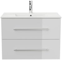 POSSEIK Waschbecken mit Unterschrank HOMELINE 80 weiß glanz 81,0 x 46,0 x 61,0 cm
