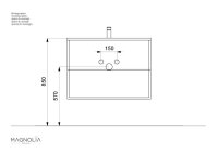 POSSEIK Waschbecken mit Unterschrank HOMELINE 80 weiß glanz 81,0 x 46,0 x 61,0 cm