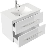 POSSEIK Waschbecken mit Unterschrank HOMELINE 80 weiß glanz 81,0 x 46,0 x 61,0 cm