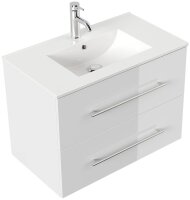 POSSEIK Waschbecken mit Unterschrank HOMELINE 80 weiß glanz 81,0 x 46,0 x 61,0 cm
