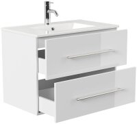 POSSEIK Waschbecken mit Unterschrank HOMELINE 80 weiß glanz 81,0 x 46,0 x 61,0 cm