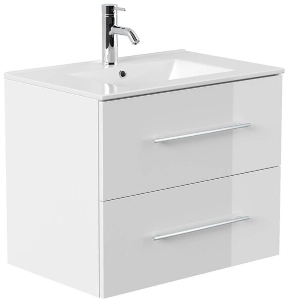 POSSEIK Waschbecken mit Unterschrank HOMELINE 70 weiß glanz 71,0 x 46,5 x 53,8 cm