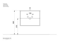 POSSEIK Waschbecken mit Unterschrank HOMELINE 70 weiß glanz 71,0 x 46,5 x 53,8 cm