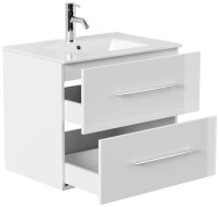POSSEIK Waschbecken mit Unterschrank HOMELINE 70 weiß glanz 71,0 x 46,5 x 53,8 cm