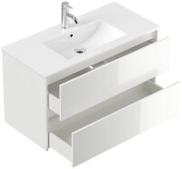 POSSEIK Waschbecken mit Unterschrank LIMES 100 weiß glanz 100,0 x 46,5 x 58,5 cm