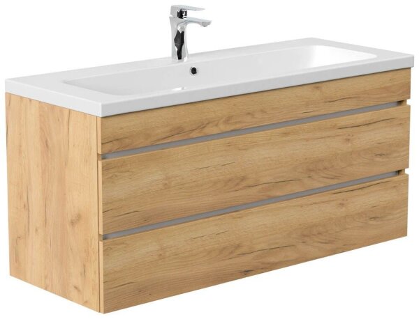 POSSEIK Waschbecken mit Unterschrank FELLINI 120 eiche gold 120,0 x 48,0 x 58,4 cm