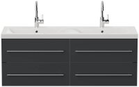 POSSEIK Waschbecken mit Unterschrank AURELION XL grafit 143,2 x 50,5 x 56,6 cm