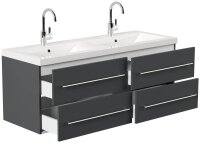 POSSEIK Waschbecken mit Unterschrank AURELION XL grafit 143,2 x 50,5 x 56,6 cm