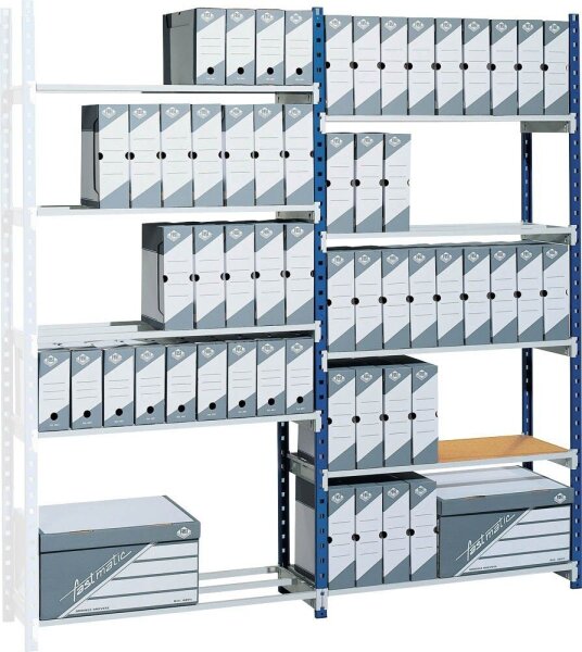 PAPERFLOW Anbau-Schwerlastregal RangEco 525S blau 125,0 x 50,0 x 200,0 cm