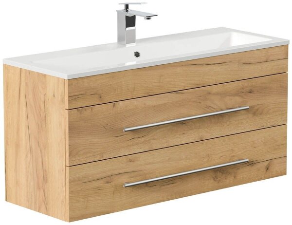 POSSEIK Waschbecken mit Unterschrank PORTUS SLIMLINE 1000 eiche gold 100,0 x 36,0 x 49,6 cm