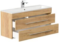 POSSEIK Waschbecken mit Unterschrank PORTUS SLIMLINE 1000 eiche gold 100,0 x 36,0 x 49,6 cm