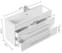 POSSEIK Waschbecken mit Unterschrank PORTUS SLIMLINE 1000 eiche gold 100,0 x 36,0 x 49,6 cm